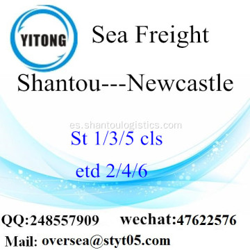 Consolidación de LCL de Shantou Port a Newcastle